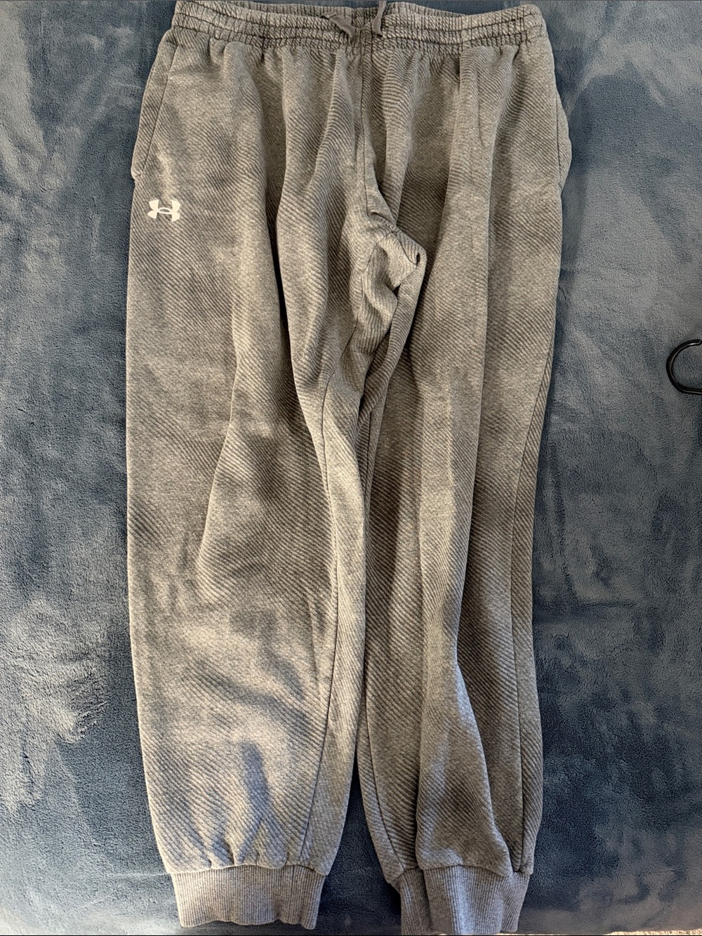 Under Armour MENS Gray Fleece Joggers with Logo